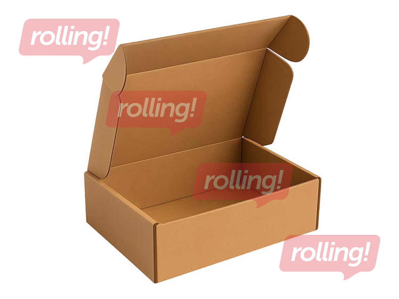 Gofrēta kartona kaste ar atlokāmu vāku, brūna, 430x365x80mm