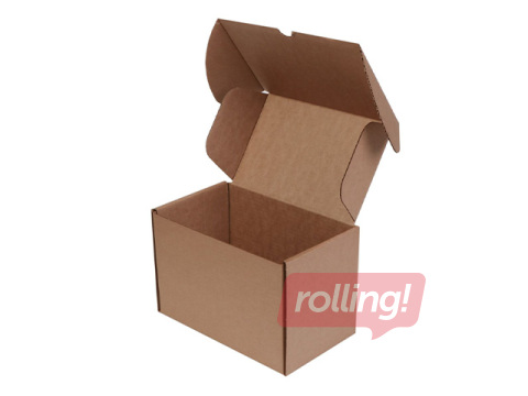 Corrugated Cardboard Box with Folding Lid, Brown, 233×146×165mm
