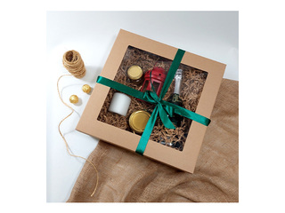 Iesaiņošanas kaste ar logu, brūna, 370x370x120mm