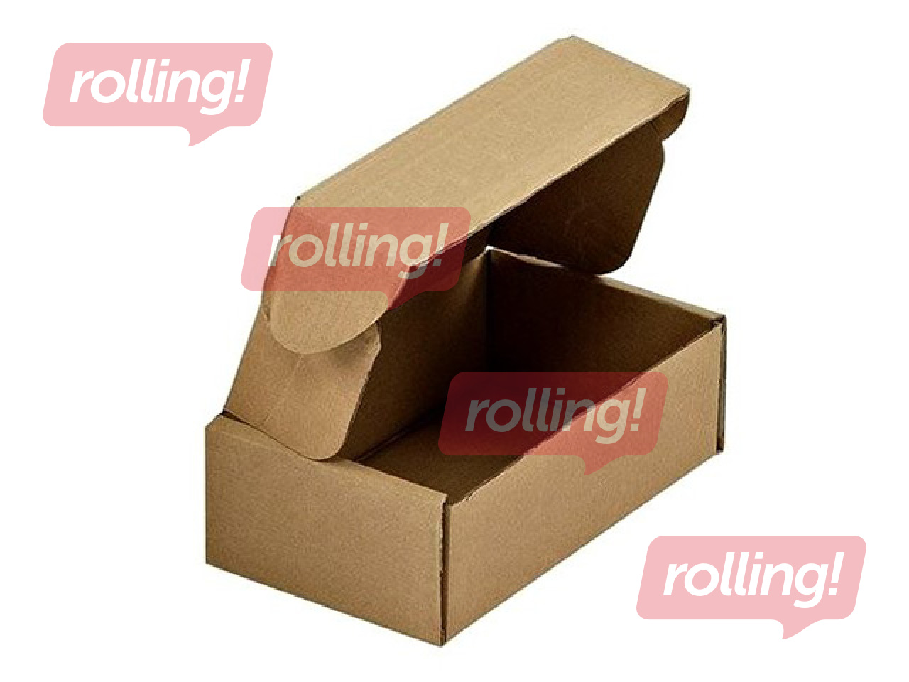Gofrēta kartona kaste ar atlokāmu vāku, brūna, 215x130x70mm