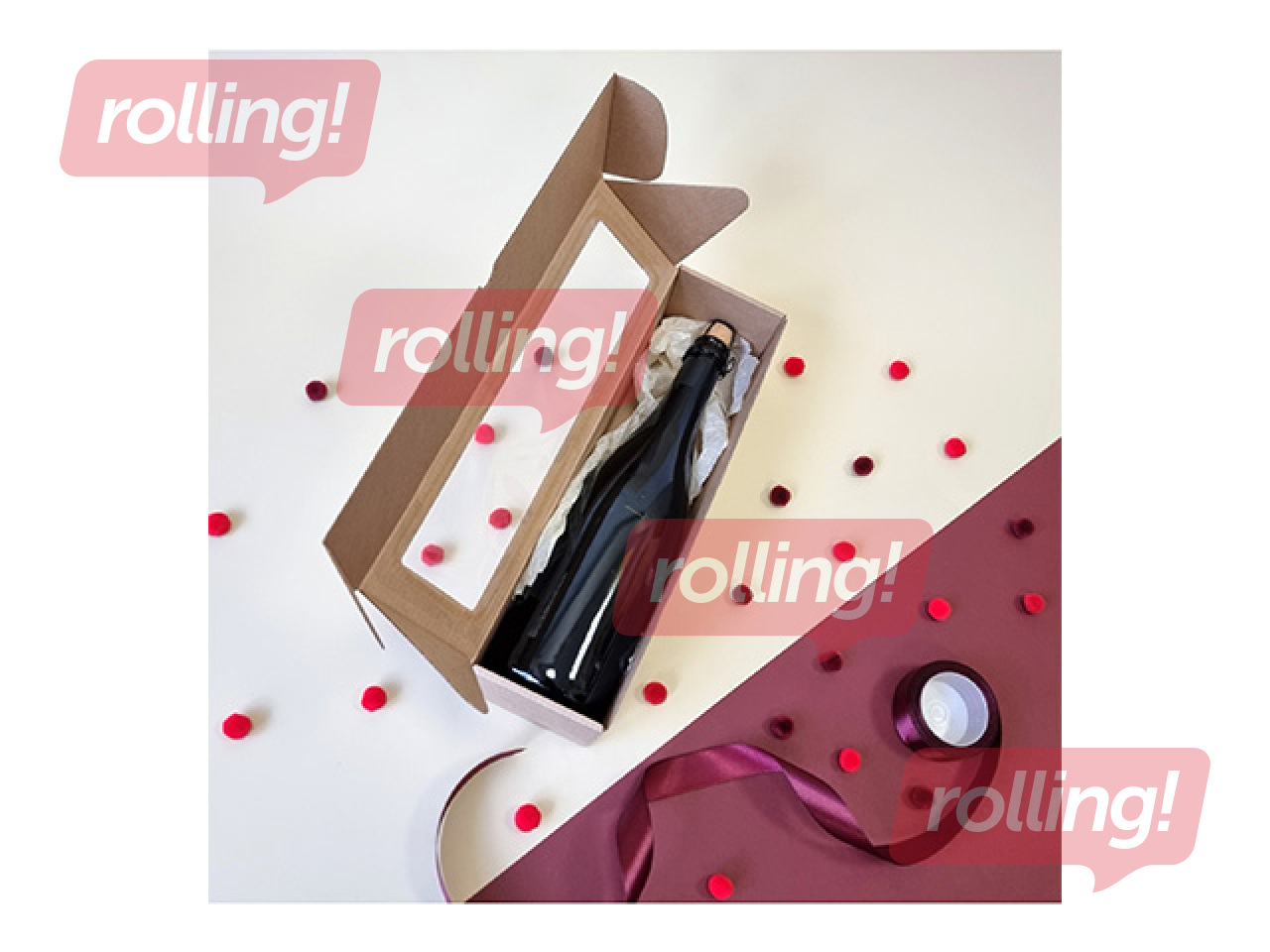 Iesaiņošanas kaste ar logu, brūna, 320x83x83mm