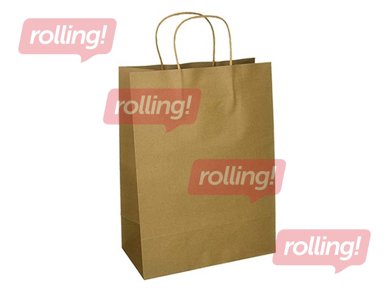 Paper gift bag TOPTWIST 240x110x310mm, brown craft paper