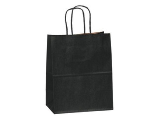 Dāvanu maisiņš papīra TOPTWIST 240x110x310mm, melns kraftpapīrs