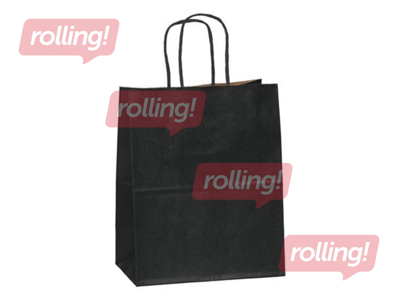 Dāvanu maisiņš papīra TOPTWIST 240x110x310mm, melns kraftpapīrs