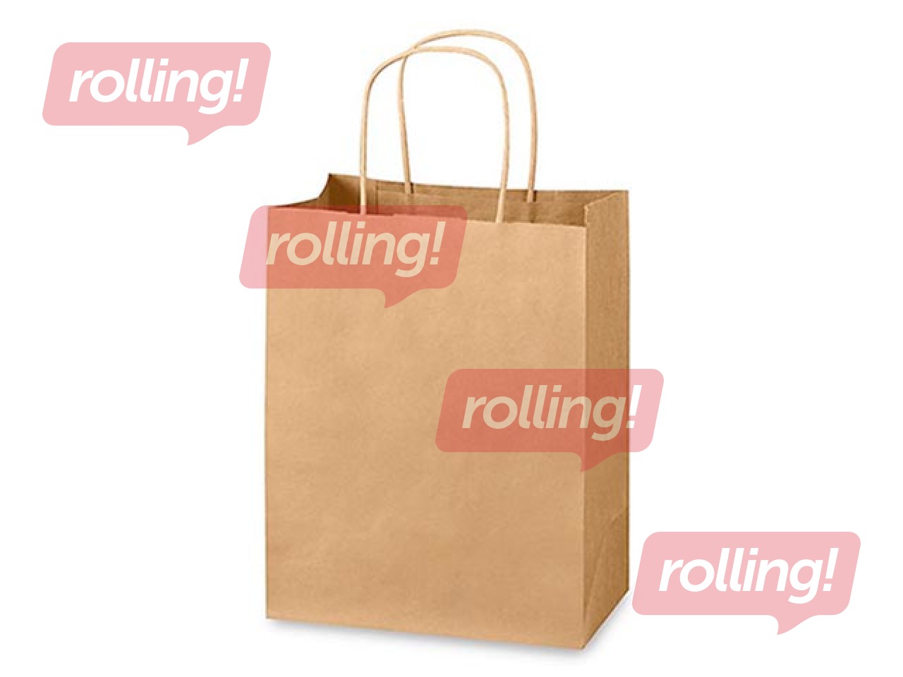 Подарочный бумажный мешок TOPTWIST 190x80x210 мм, коричневая крафт-бумага