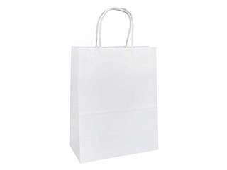 Paper gift bagTOPTWIST 190x80x210mm, white craft paper