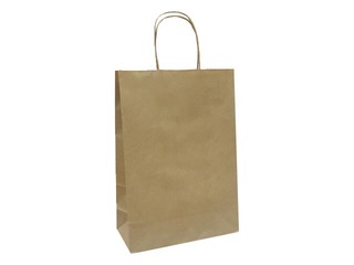 Gift bag with twisted handle, brown, 220x100x310mm