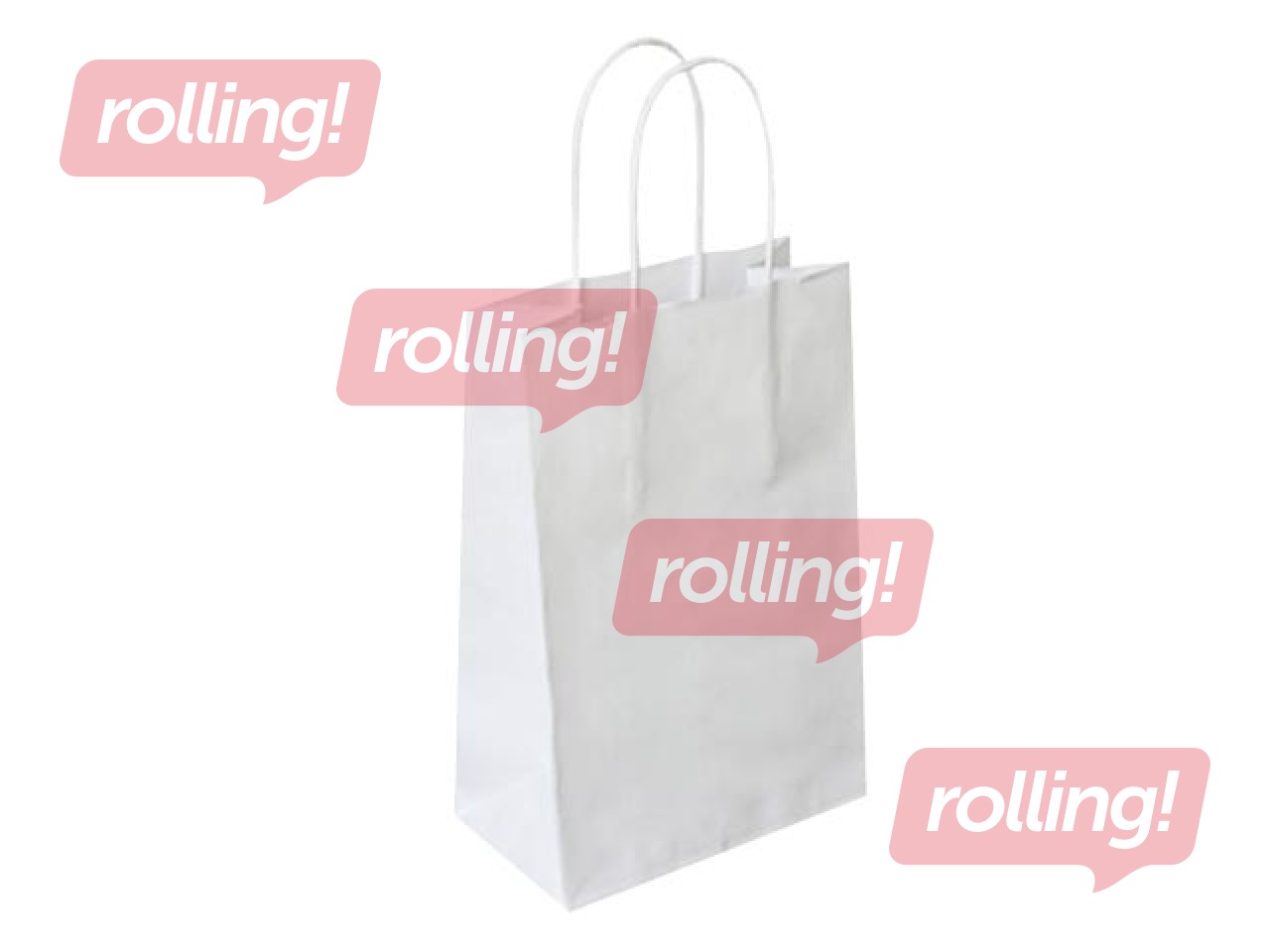 Paper gift bag with twisted handle, 140x80x210mm, white