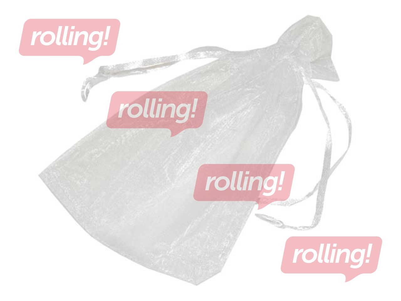 Dāvanu maisiņi organzas, balti ar lentīti, 10 gab