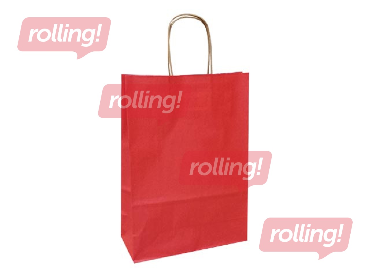 Papīra maisiņš ar vītiem rokturiem 220x100x310mm, sarkans