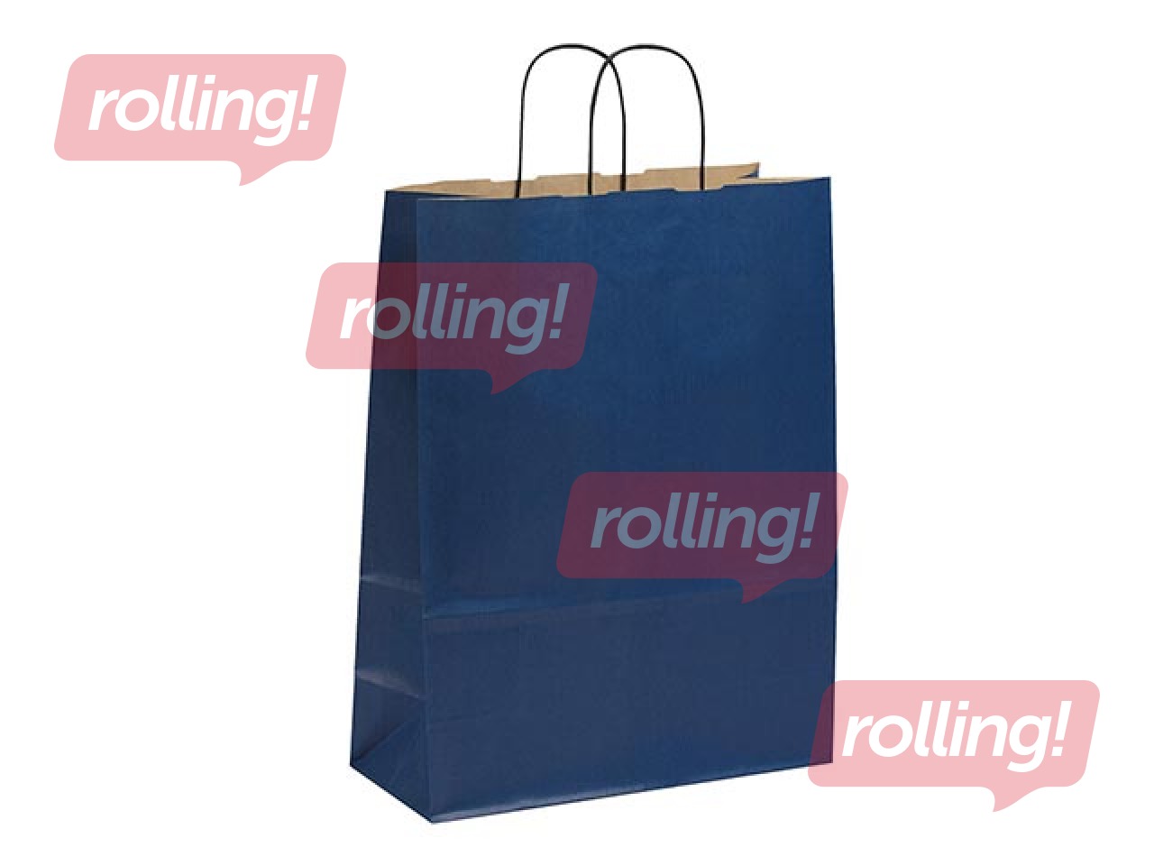 Dāvanu maisiņš papīra TOPTWIST 190x80x210mm, zils kraftpapīrs