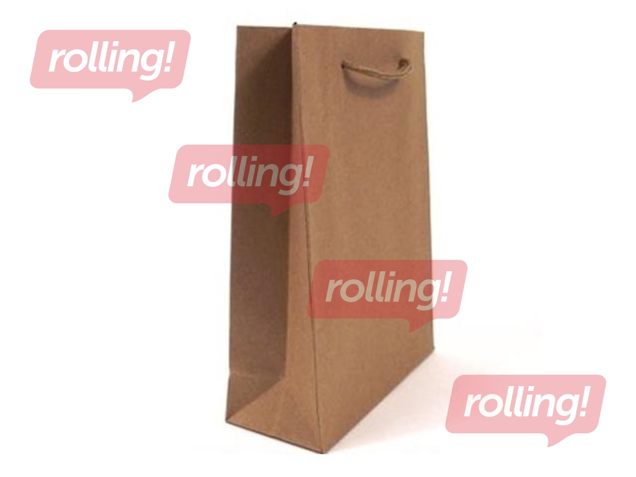 Papīra maisiņš ar rokturiem, kraftpapīra, brūns, 150x60x200mm