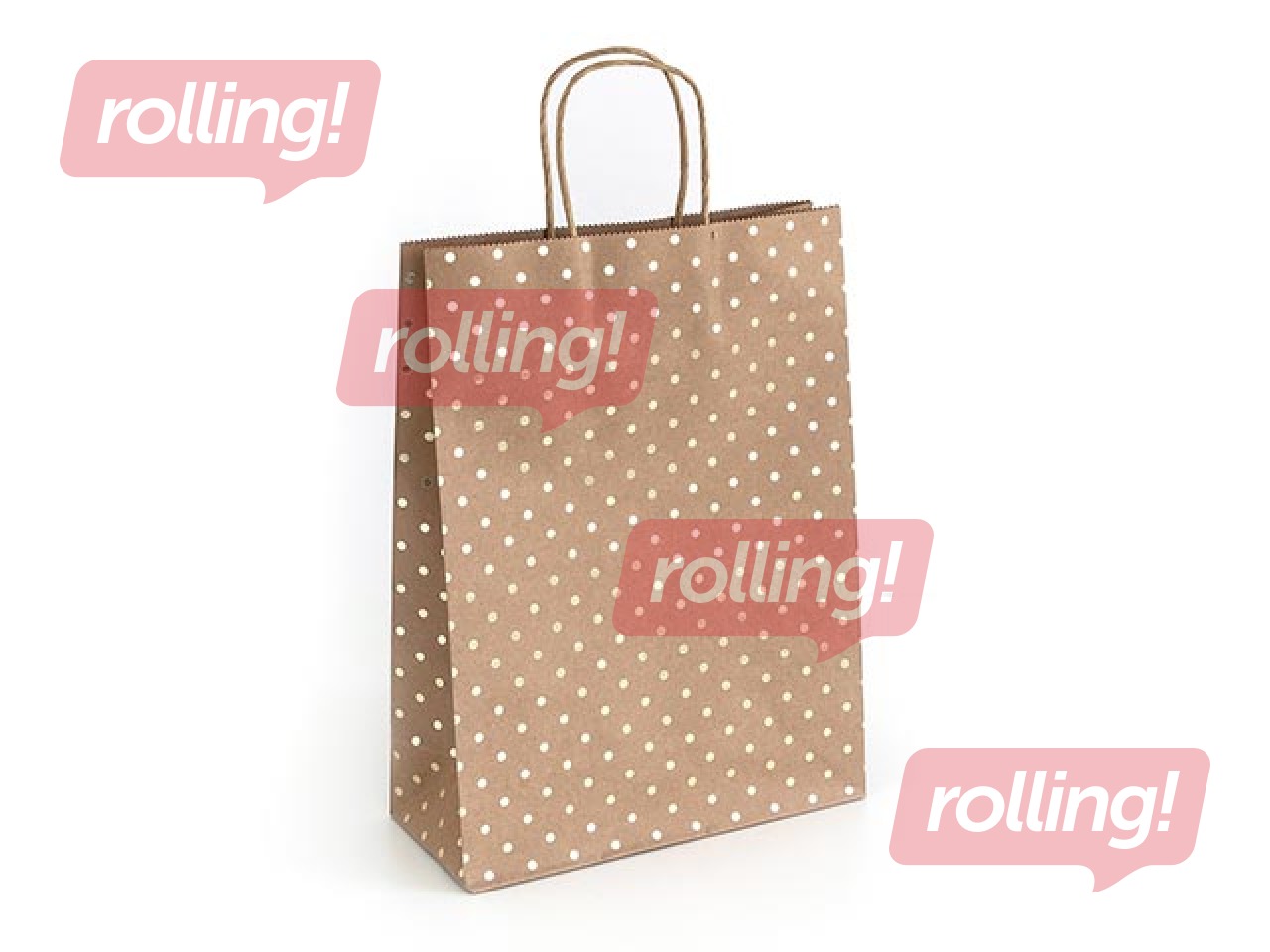 Sangadega paberkott, 240x100x330mm, pruun kuldtäppidega, 5 tk