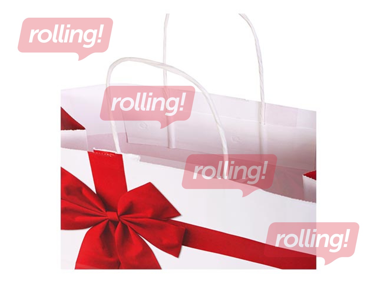 Dāvanu maisiņš papīra Rosette, 550x150x490mm, balts