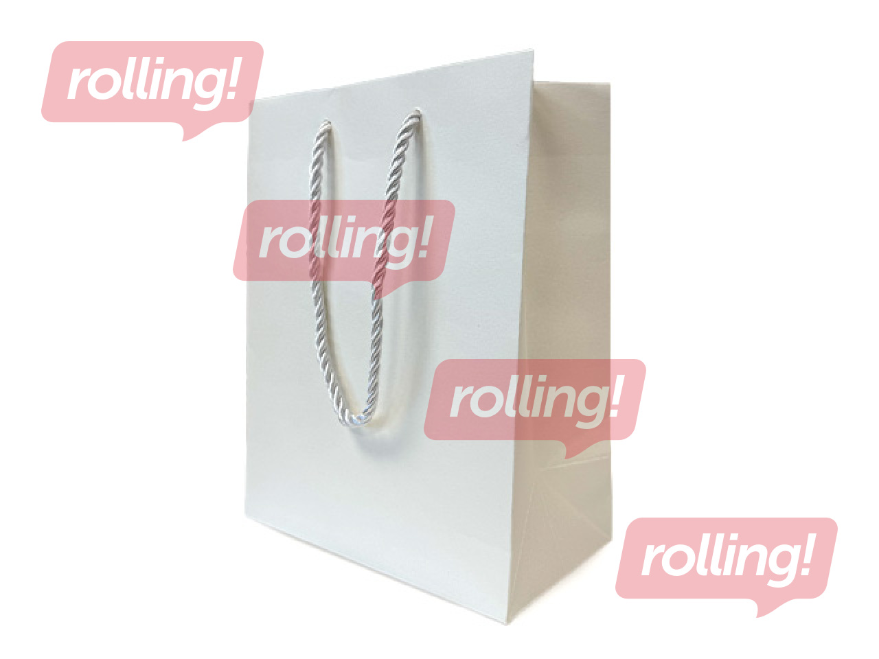 Dāvanu maisiņš ar virves rokturiem, 180x100x230mm, balts