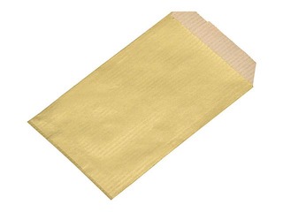 Бумажный пакет, 70x120мм, цвет золото, 1 шт.
