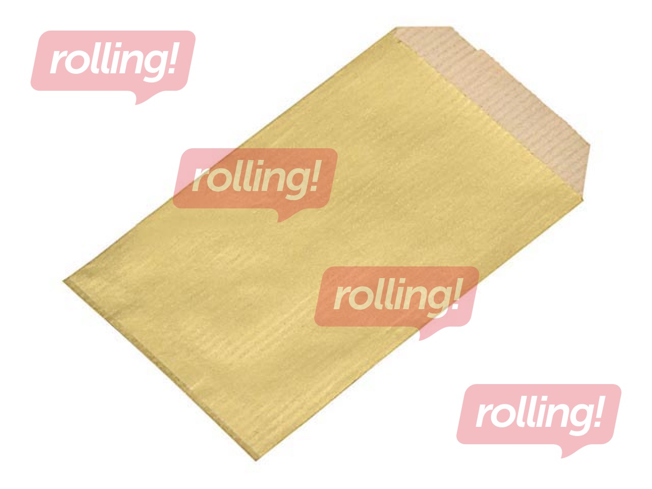 Paper bag, 70x120mm, gold color, 1 pcs