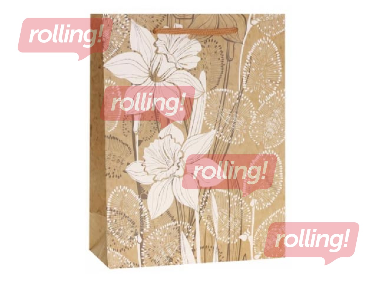 PROMO Sangadega paberkott, 180x85x240mm, Flowers