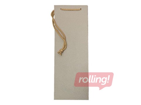 Бумажный пакет для бутылок, 120х90х390мм, бежевый