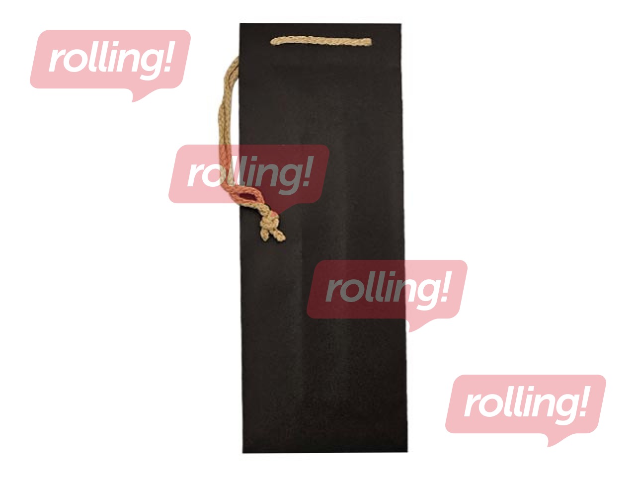 Papīra maisiņš pudelēm, 120x90x390 mm, melns