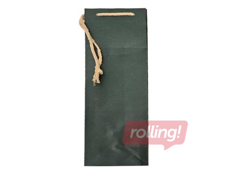 Papīra maisiņš pudelēm, 120x90x390mm, tumši zaļš