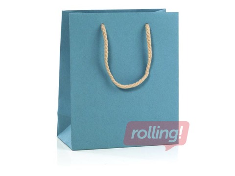 Бумажный пакет с ручками, 270x120x370 мм, небесно-голубой