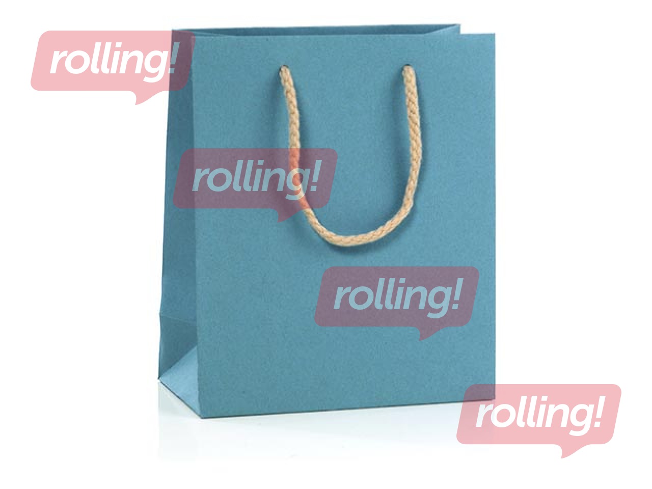 Paper bag with handles, 270x120x370 mm, sky blue