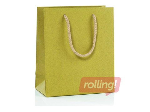 Бумажный пакет с ручками, 270x120x370 мм, горчичный