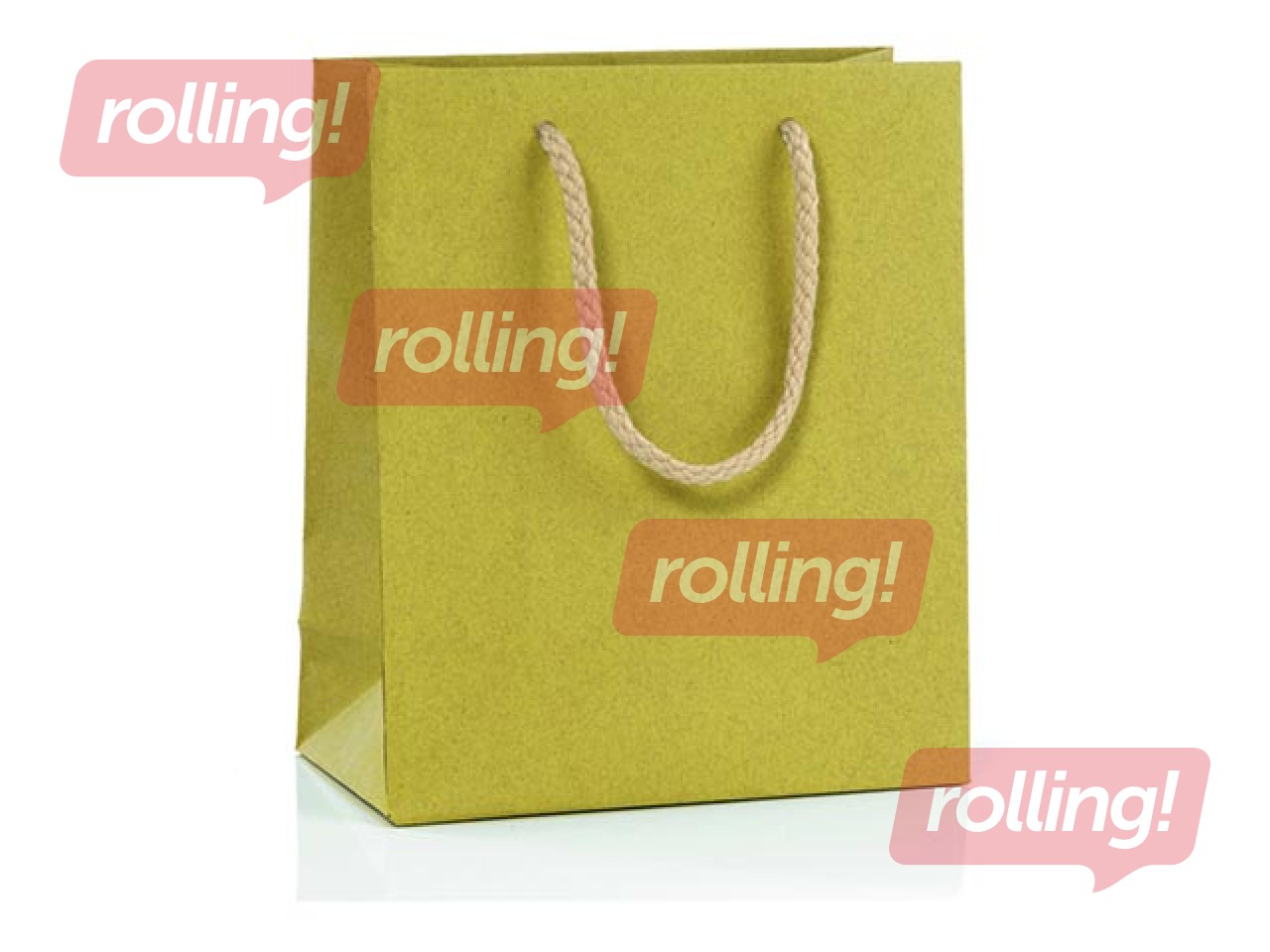 Бумажный пакет с ручками, 270x120x370 мм, горчичный