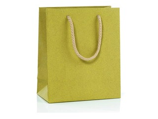 Paper bag with handles, 270x120x370 mm, mustard