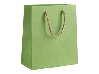 Paper bag with handles, 270x120x370 mm, sage green