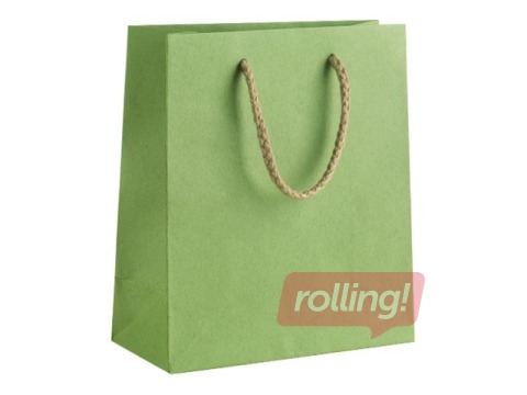 Papīra maisiņš ar rokturiem, 270x120x370 mm, salvija zaļš