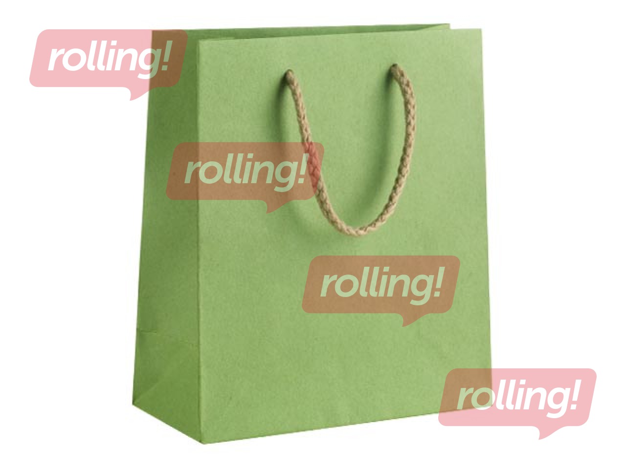Papīra maisiņš ar rokturiem, 270x120x370 mm, salvija zaļš