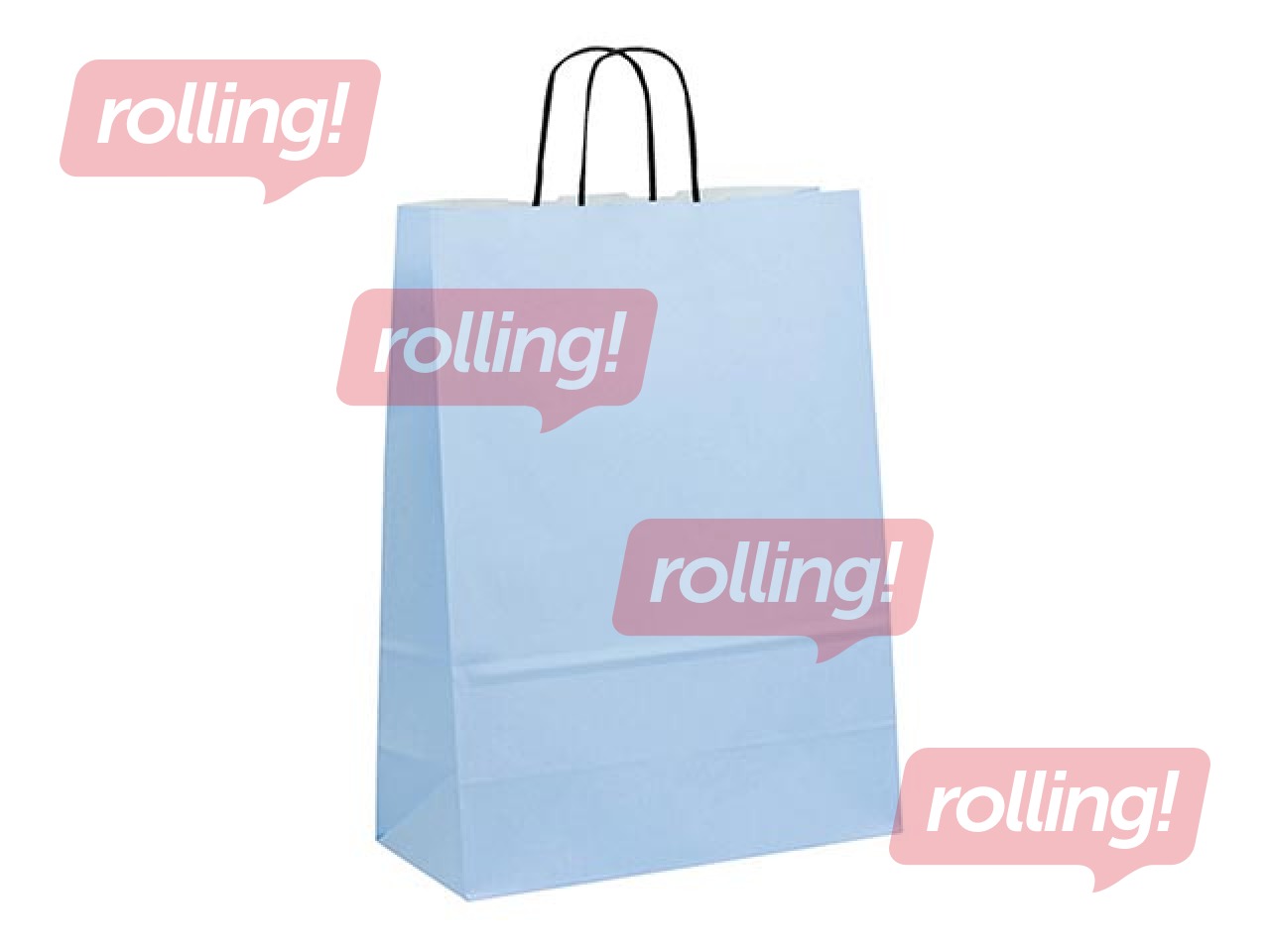 Dāvanu maisiņš papīra TOPTWIST 240x110x310mm, gaiši zils