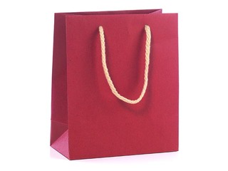 Paper bag with handles, 220x100x290 mm, red