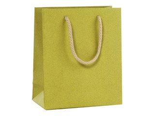 Paper bag with handles, 220x100x290 mm, mustard