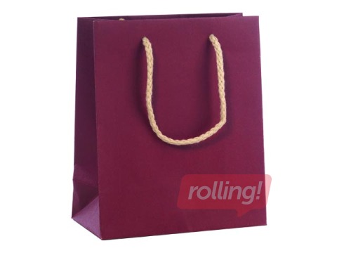 Paper bag with handles, 100x65x120 mm, bordo
