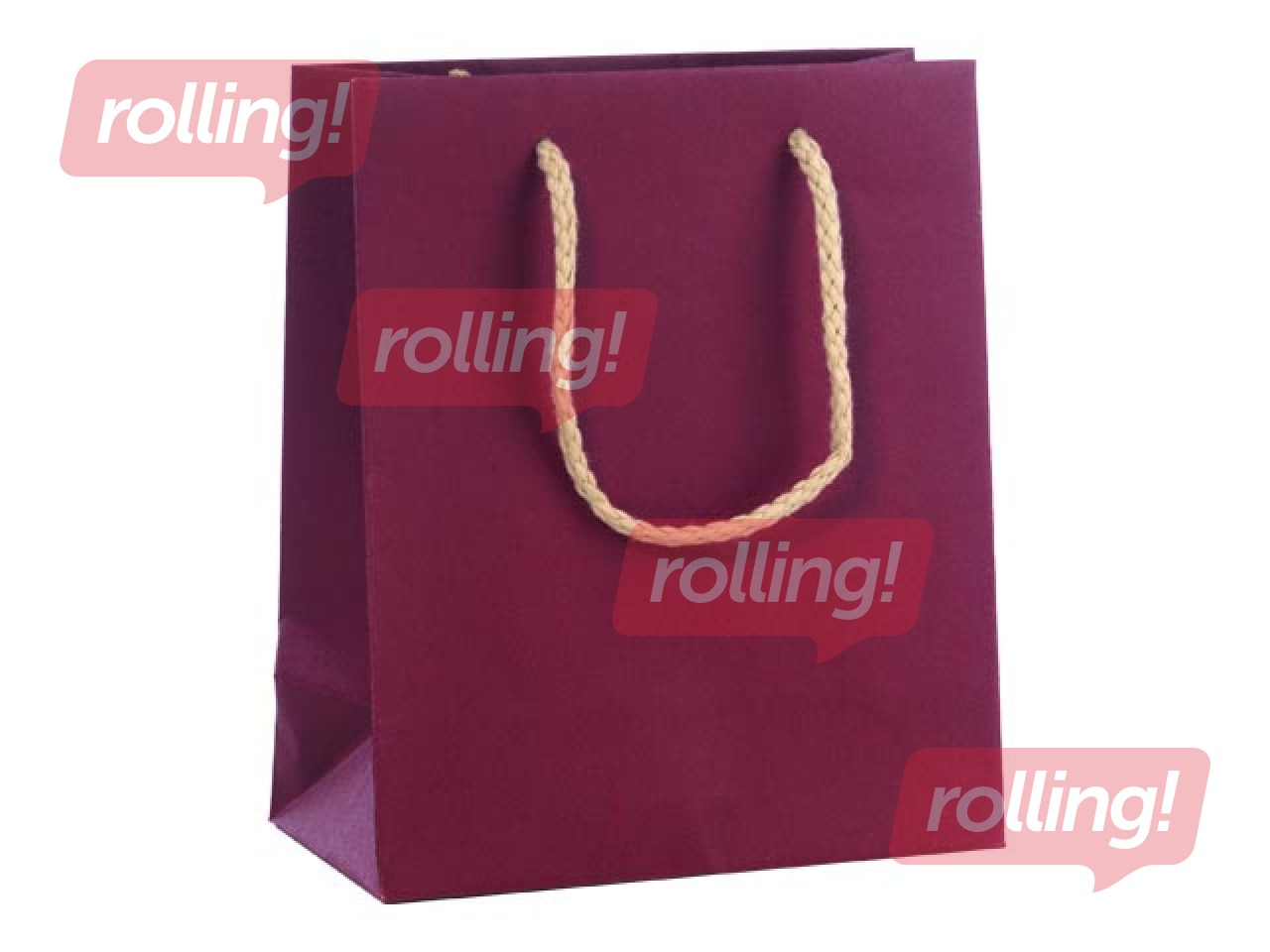 Papīra maisiņš ar rokturiem, 100x65x120 mm, bordo