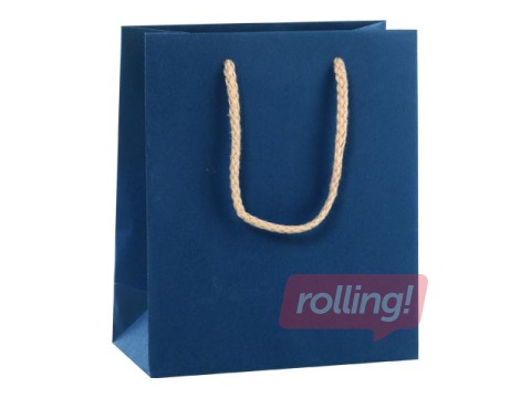 Бумажный пакет с ручками, 160x80x190 мм, темно-синий