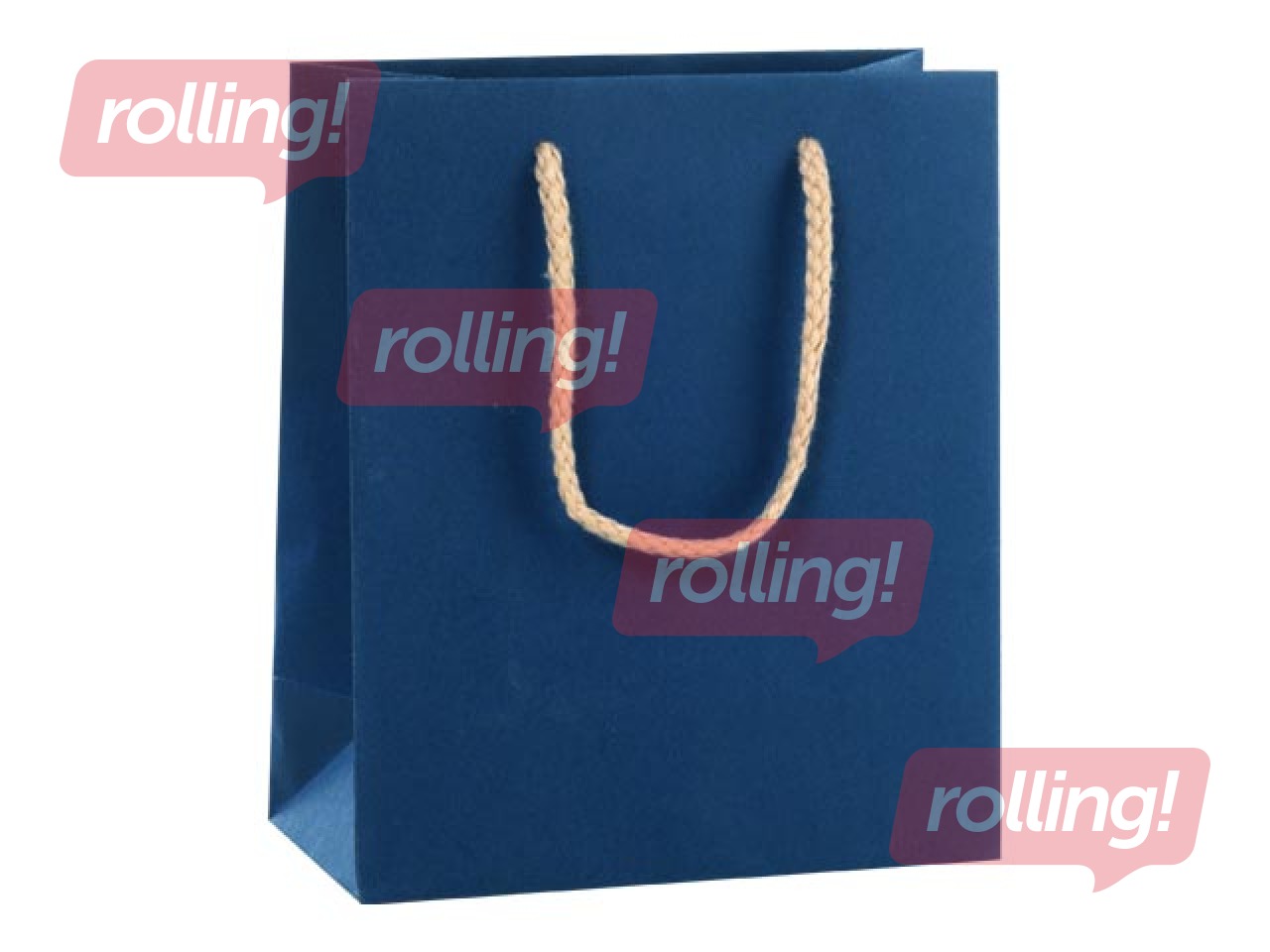 Бумажный пакет с ручками, 160x80x190 мм, темно-синий