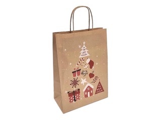 PROMO Jõulukott sangadega, jõupaber, pruun, 220x100x310mm