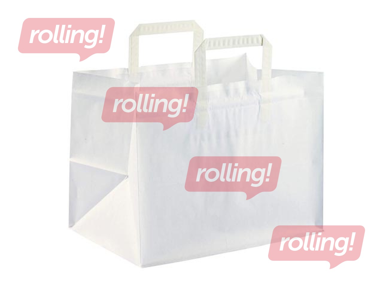 Papīra maisiņš ar rokturiem, balts, 317x218x245mm