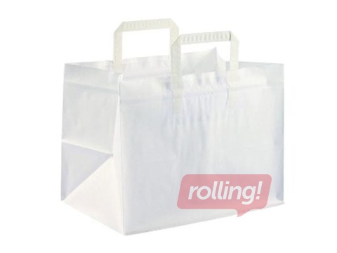 Бумажный пакет с ручками Take-Away, белый, 260x175x245мм