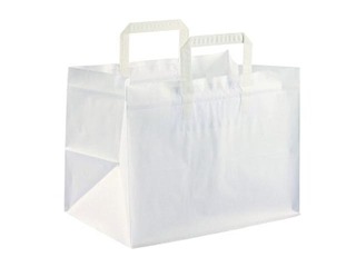 Paper Bag with Handles Take-Away, White, 260x175x245mm