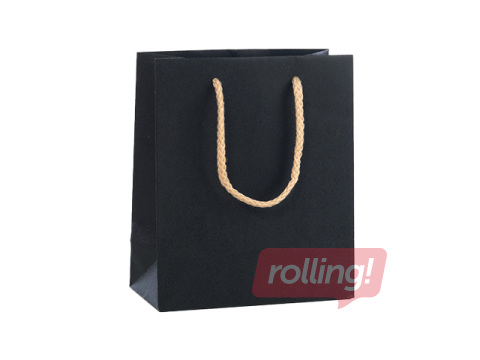 Papīra maisiņš ar rokturiem, melns, 160x80x190mm