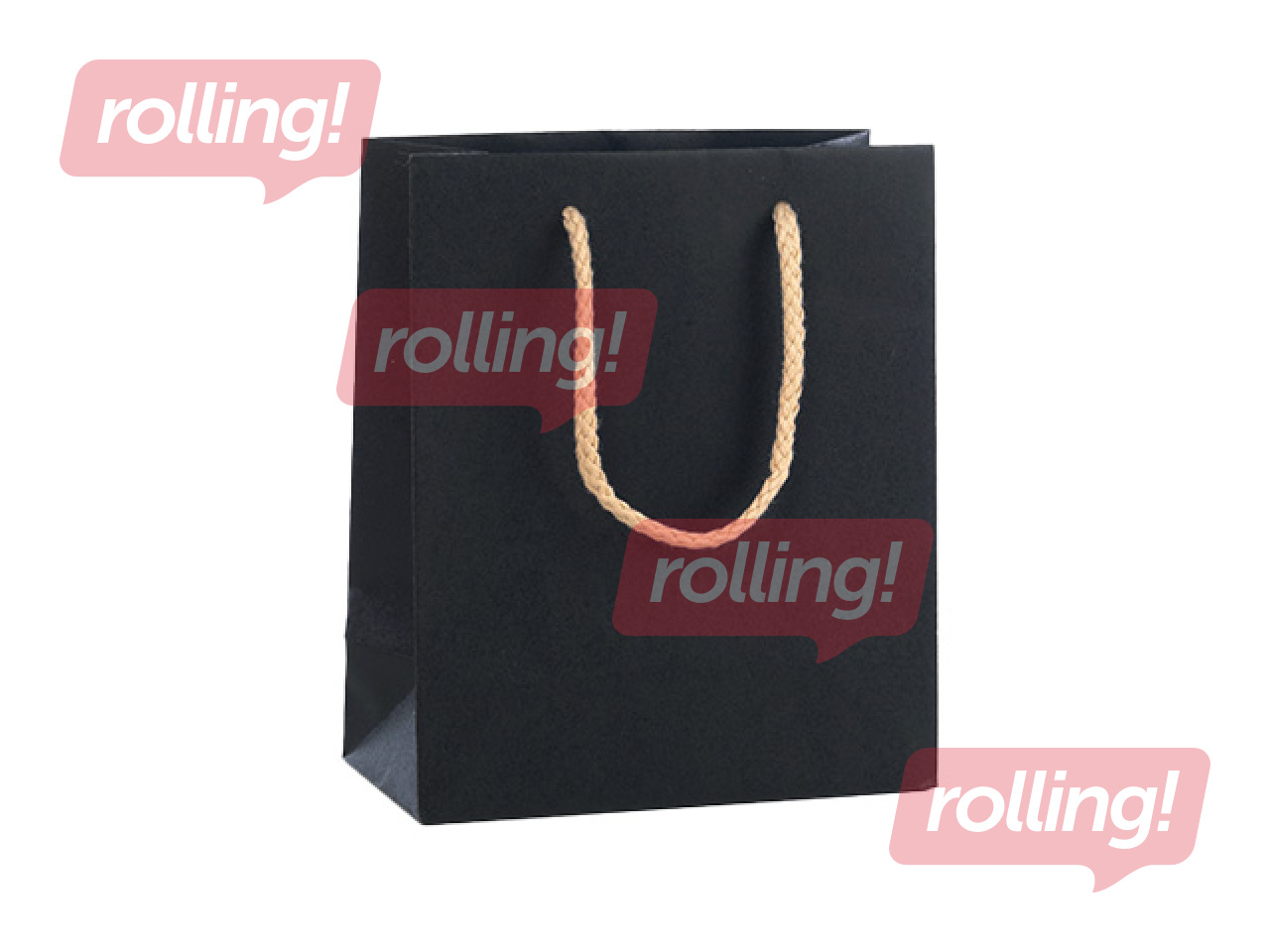 Papīra maisiņš ar rokturiem, melns, 270x120x370mm
