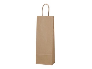 Paper bag for bottles, brown, 140x80x390mm