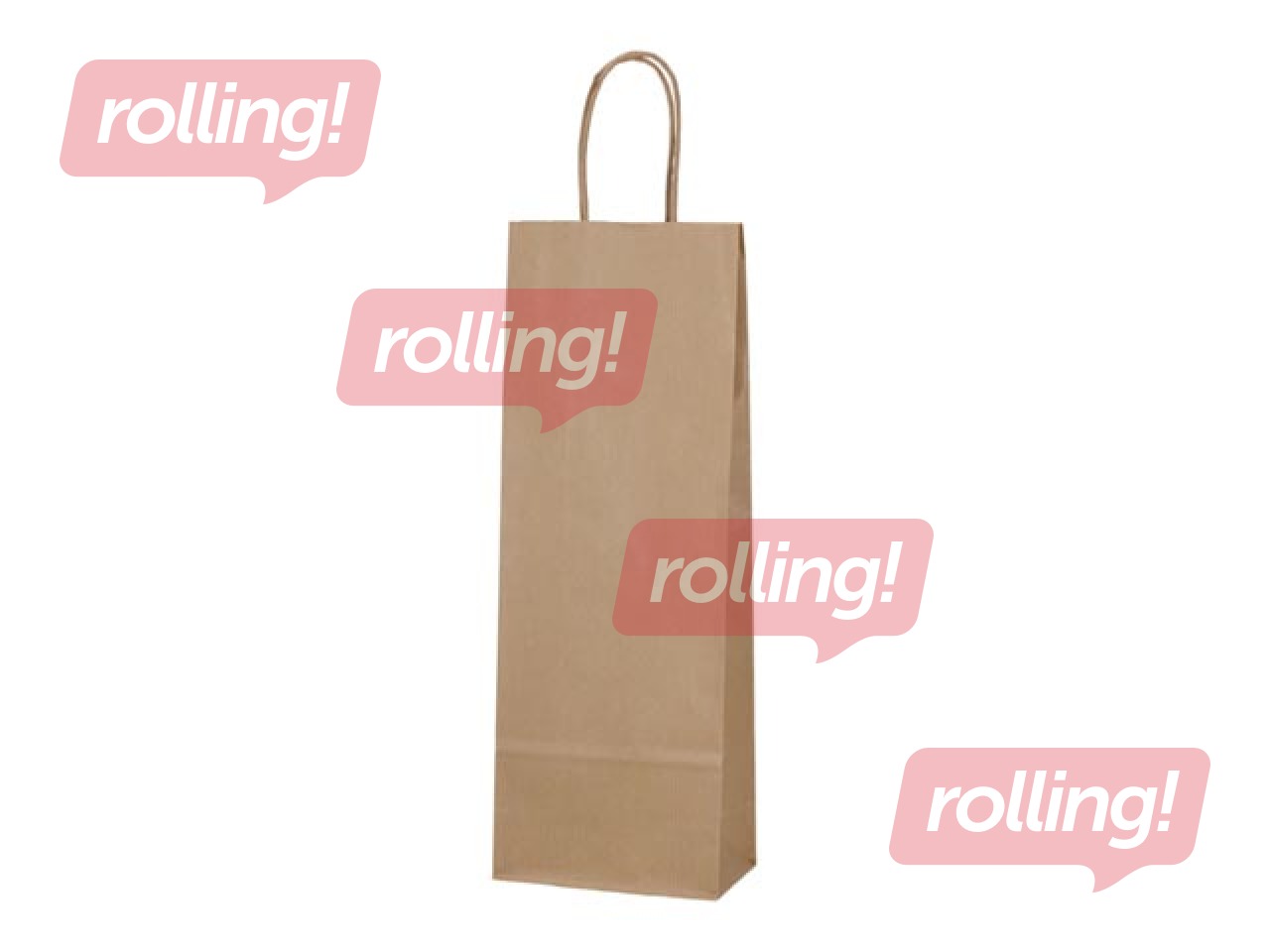 Papīra maisiņš pudelēm, brūns, 140x80x390mm