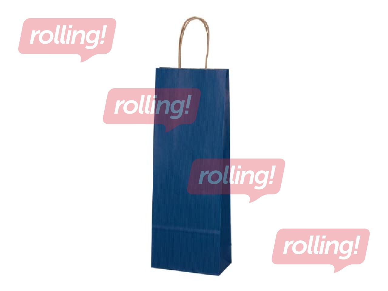 Paper bag for bottles, blue, 140x80x390mm