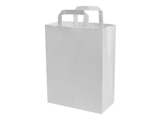 Paper bag with handles, white, 180x80x220mm